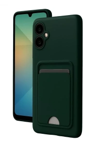 Samsung Galaxy A07 4G Kelvin Kartvizitli Silikon - Koyu Yeşil