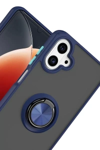 Samsung Galaxy A07 4G Montreal Yüzüklü Silikon Kapak - Lacivert
