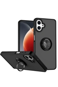 Samsung Galaxy A07 4G Montreal Yüzüklü Silikon Kapak - Siyah