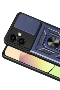 Samsung Galaxy A07 4G Pars Lens Yüzüklü Silikon - Lacivert
