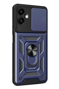 Samsung Galaxy A07 4G Pars Lens Yüzüklü Silikon - Lacivert