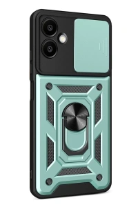Samsung Galaxy A07 4G Pars Lens Yüzüklü Silikon - Yeşil