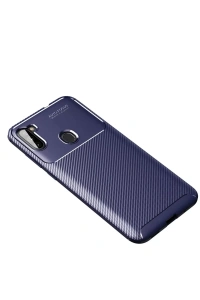 Samsung Galaxy A11 Kılıf Auto Focus Karbon Kapak - Lacivert