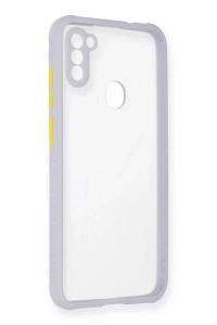 Samsung Galaxy A11 Kılıf Miami Şeffaf Silikon - Lila