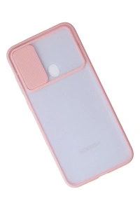 Samsung Galaxy A11 Kılıf Palm Buzlu Kamera Sürgülü Silikon - Pembe