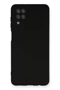 Samsung Galaxy A12 Kılıf Nano içi Kadife Silikon - Siyah