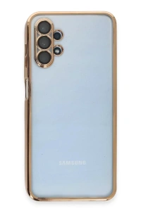 Samsung Galaxy A13 4G Kılıf Lensli Silikon - Gold