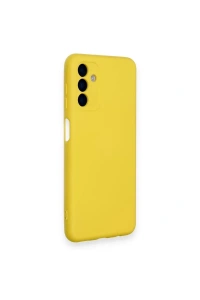 Samsung Galaxy A14 4G Kılıf Nano içi Kadife Silikon - Sarı
