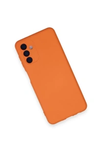 Samsung Galaxy A14 4G Kılıf Nano içi Kadife Silikon - Turuncu
