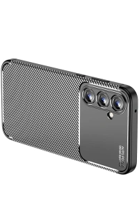 Samsung Galaxy A15 4G Kılıf Auto Focus Karbon Kapak - Siyah
