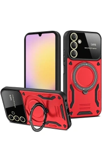 Samsung Galaxy A15 4G Kılıf Joy Lens Standlı Kapak - Kırmızı