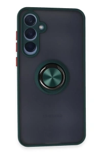 Samsung Galaxy A15 4G Kılıf Montreal Yüzüklü Silikon Kapak - Yeşil
