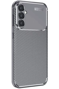 Samsung Galaxy A16 5G Kılıf Auto Focus Karbon Kapak - Gri