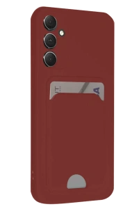 Samsung Galaxy A16 5G Kılıf Kelvin Kartvizitli Silikon - Bordo