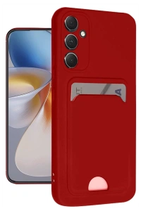 Samsung Galaxy A16 5G Kılıf Kelvin Kartvizitli Silikon - Kırmızı