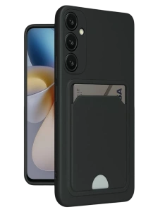 Samsung Galaxy A16 5G Kılıf Kelvin Kartvizitli Silikon - Siyah