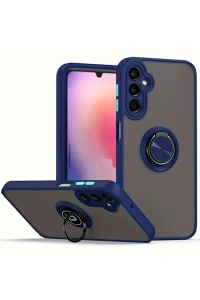 Samsung Galaxy A16 5G Kılıf Montreal Yüzüklü Silikon Kapak - Lacivert
