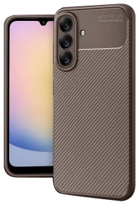Samsung Galaxy A17 5G Auto Focus Karbon Kapak - Kahverengi
