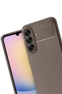 Samsung Galaxy A17 5G Auto Focus Karbon Kapak - Kahverengi