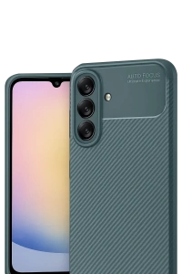 Samsung Galaxy A17 5G Auto Focus Karbon Kapak - Koyu Yeşil