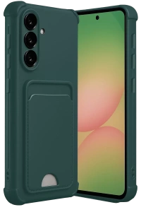 Samsung Galaxy A17 5G Kelvin Kartvizitli Silikon - Koyu Yeşil