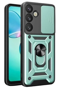 Samsung Galaxy A17 5G Pars Lens Yüzüklü Silikon - Yeşil