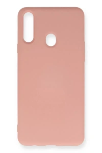 Samsung Galaxy A20S Kılıf Nano içi Kadife Silikon - Pudra