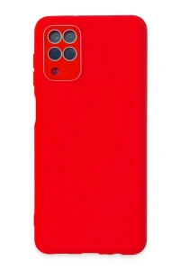 Samsung Galaxy A22 Kılıf Lansman Glass Kapak - Kırmızı
