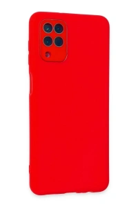 Samsung Galaxy A22 Kılıf Lansman Glass Kapak - Kırmızı