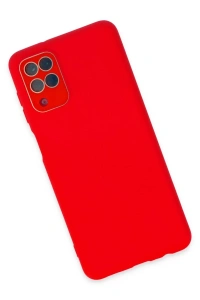 Samsung Galaxy A22 Kılıf Lansman Glass Kapak - Kırmızı