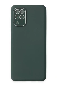 Samsung Galaxy A22 Kılıf Lansman Glass Kapak - Koyu Yeşil