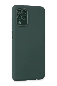 Samsung Galaxy A22 Kılıf Lansman Glass Kapak - Koyu Yeşil