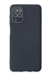 Samsung Galaxy A22 Kılıf Lansman Glass Kapak - Lacivert