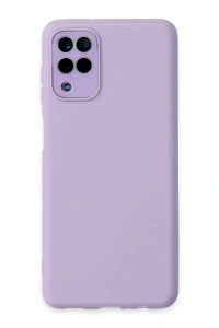 Samsung Galaxy A22 Kılıf Lansman Glass Kapak - Lila