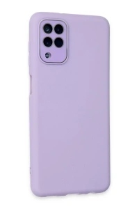 Samsung Galaxy A22 Kılıf Lansman Glass Kapak - Lila