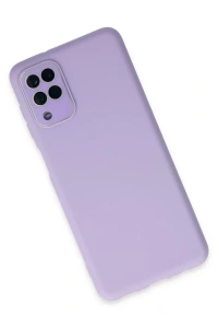 Samsung Galaxy A22 Kılıf Lansman Glass Kapak - Lila