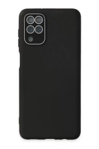 Samsung Galaxy A22 Kılıf Lansman Glass Kapak - Siyah