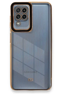 Samsung Galaxy A22 Kılıf Liva Lens Silikon - Siyah