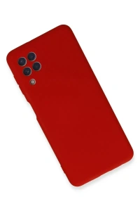 Samsung Galaxy A22 Kılıf Nano içi Kadife Silikon - Kırmızı