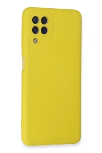 Samsung Galaxy A22 Kılıf Nano içi Kadife Silikon - Sarı