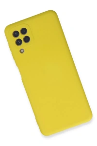 Samsung Galaxy A22 Kılıf Nano içi Kadife Silikon - Sarı