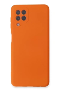 Samsung Galaxy A22 Kılıf Nano içi Kadife Silikon - Turuncu