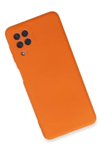Samsung Galaxy A22 Kılıf Nano içi Kadife Silikon - Turuncu