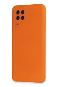 Samsung Galaxy A22 Kılıf Nano içi Kadife Silikon - Turuncu