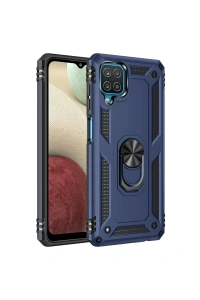 Samsung Galaxy A22 Kılıf Sofya Yüzüklü Silikon Kapak - Lacivert