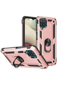 Samsung Galaxy A22 Kılıf Sofya Yüzüklü Silikon Kapak - Rose
