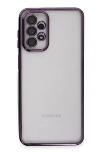 Samsung Galaxy A23 4G Kılıf Lensli Silikon - Mor