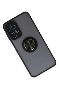 Samsung Galaxy A23 4G Kılıf Montreal Yüzüklü Silikon Kapak - Siyah