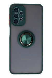 Samsung Galaxy A23 4G Kılıf Montreal Yüzüklü Silikon Kapak - Yeşil