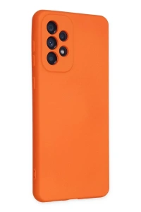 Samsung Galaxy A23 4G Kılıf Nano içi Kadife Silikon - Turuncu